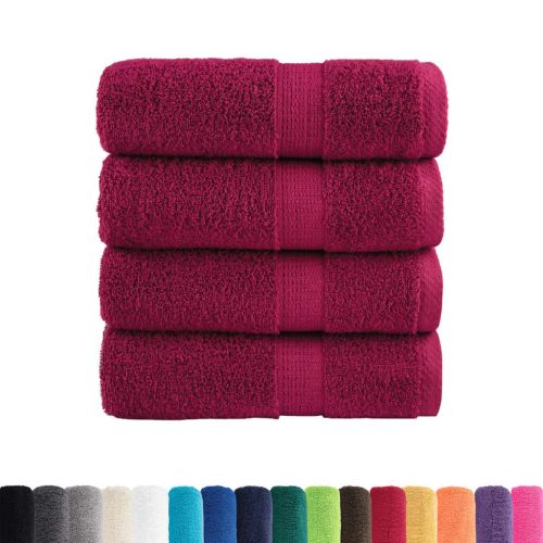 Premium Guest Towels 4pcs Bordeaux 30x50cm 600gsm 100% Cotton - Untranslated