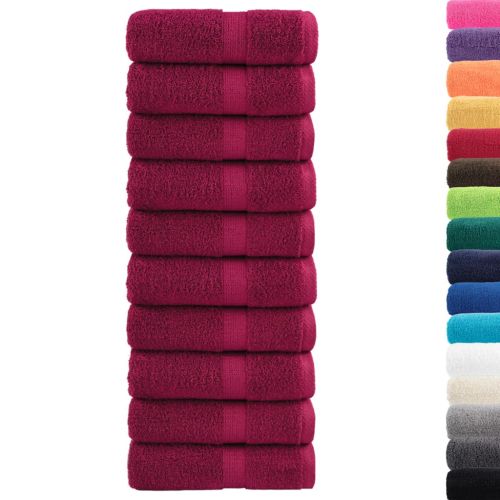 Premium Guest Towels 10pcs Bordeaux 30x50cm 600gsm 100% Cotton - Untranslated