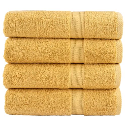 Premium Hand Towels 4pcs Gold 50x100cm 600gsm 100% Cotton - Untranslated