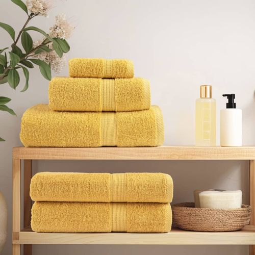 Premium Hand Towels 4pcs Gold 50x100cm 600gsm 100% Cotton - Untranslated