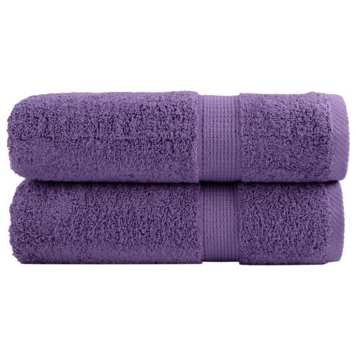 Premium Hand Towels 2 pcs Purple 50x100 cm 600 gsm 100% Cotton - Untranslated