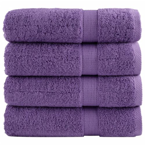 Premium Hand Towels 4 pcs Purple 50x100 cm 600 gsm 100% Cotton - Untranslated