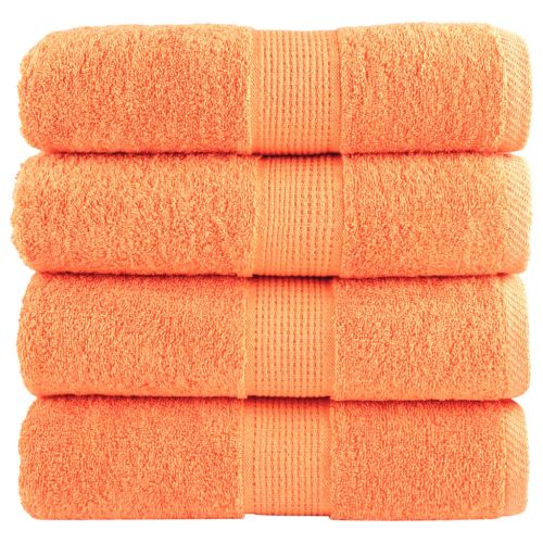 Premium Guest Towels 4 pcs Orange 30x50 cm 600 gsm 100% Cotton - Untranslated