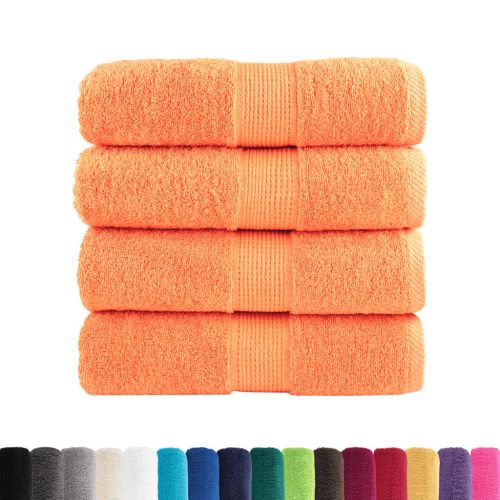 Premium Guest Towels 4 pcs Orange 30x50 cm 600 gsm 100% Cotton - Untranslated