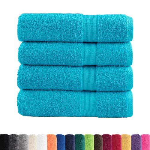 Premium Hand Towels 4 pcs Turquoise 50x100 cm 600 gsm 100% Cotton - Untranslated