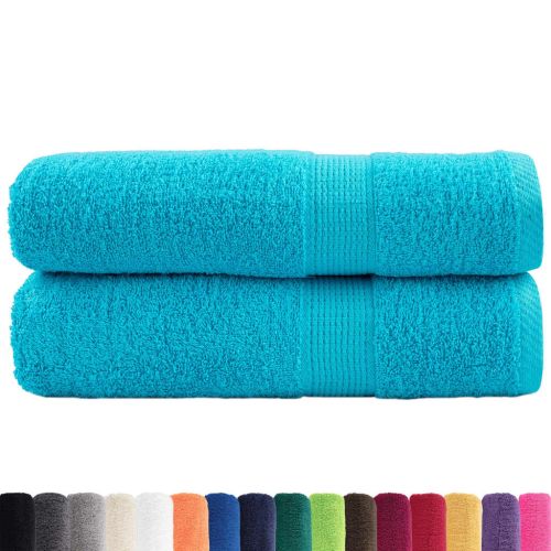 Premium Shower Towels 2 pcs Turquoise 70x140 cm 600 gsm 100% Cotton - Untranslated