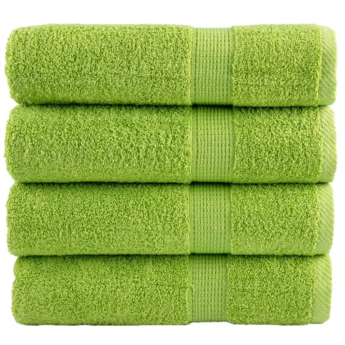 Premium Hand Towels 4 pcs Apple Green 50x100 cm 600 gsm 100% Cotton - Untranslated
