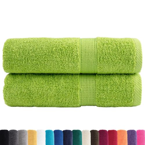 Premium Shower Towels 2 pcs Apple Green 70x140 cm 600 gsm 100% Cotton - Untranslated