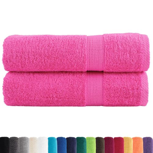 Premium Shower Towels 2 pcs Pink 70x140 cm 600 gsm 100% Cotton - Untranslated