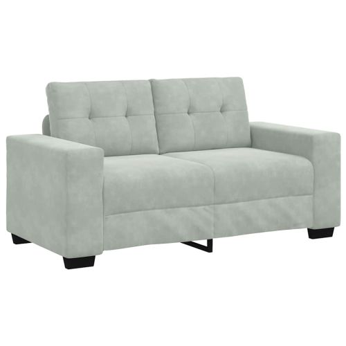 2 Piece Sofa Set with Cushions Light Grey Velvet - Untranslated