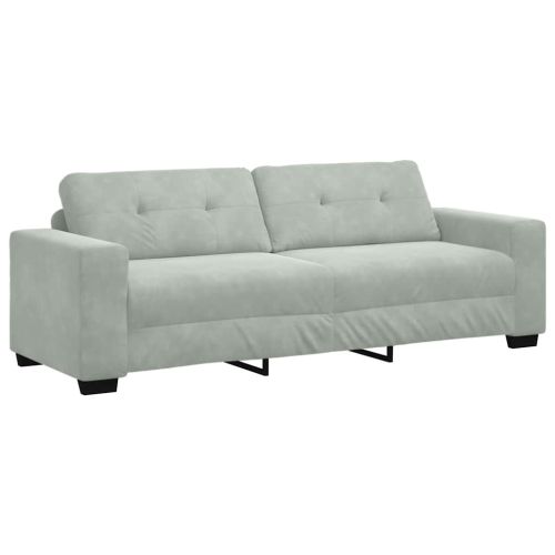 2 Piece Sofa Set with Cushions Light Grey Velvet - Untranslated