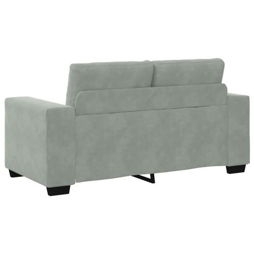 2 Piece Sofa Set with Cushions Light Grey Velvet - Untranslated