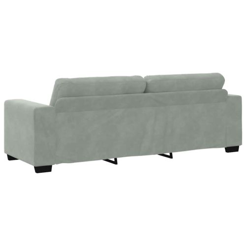 2 Piece Sofa Set with Cushions Light Grey Velvet - Untranslated