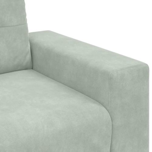2 Piece Sofa Set with Cushions Light Grey Velvet - Untranslated