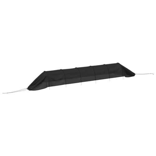 Тунел за мрежа, черен, 300x50x48,5 см, стомана и полиетилен