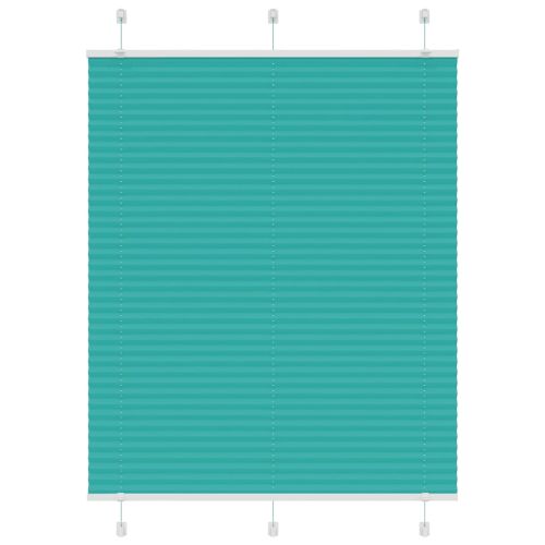 Плисирана щора, петролно зелена, 105x100 см, ширина на плата 104,4 см, полиестер