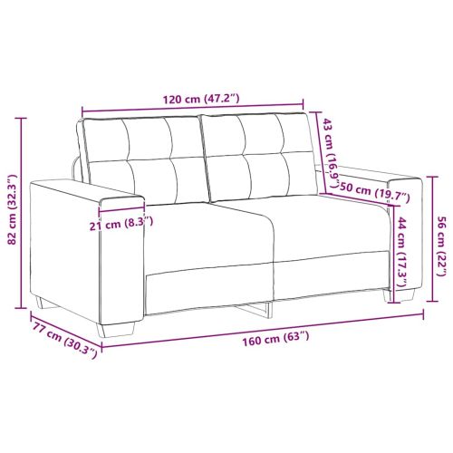 Loveseat Sofa Linen 120 cm - Untranslated