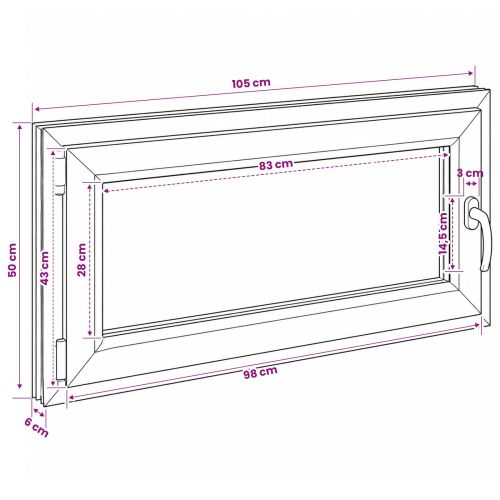 Цвят на вътрешната част на прозореца за мазе Бял RISOR