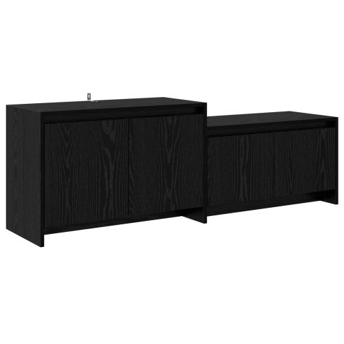 ТВ шкаф 147 x 35 x 50 см Черен дъб Инженерна дървесина