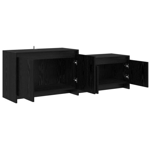 ТВ шкаф 147 x 35 x 50 см Черен дъб Инженерна дървесина