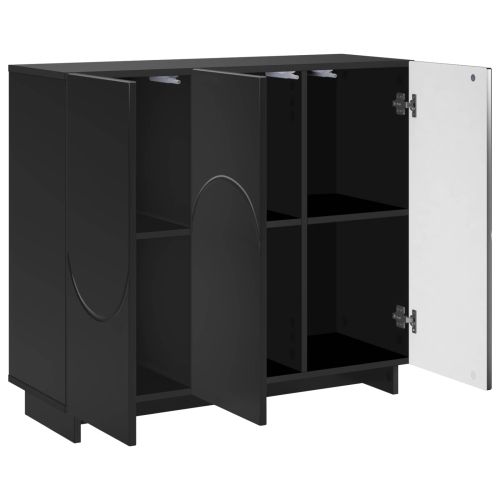 Бюфет Черно 85.5 x 31 x 75 см Инженерна дървесина