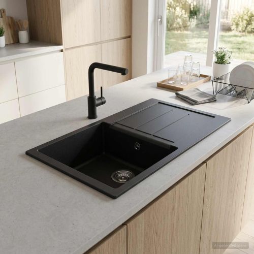 Кухненска мивка с едно корито Гранит 78 x 50 x 20 см Графит