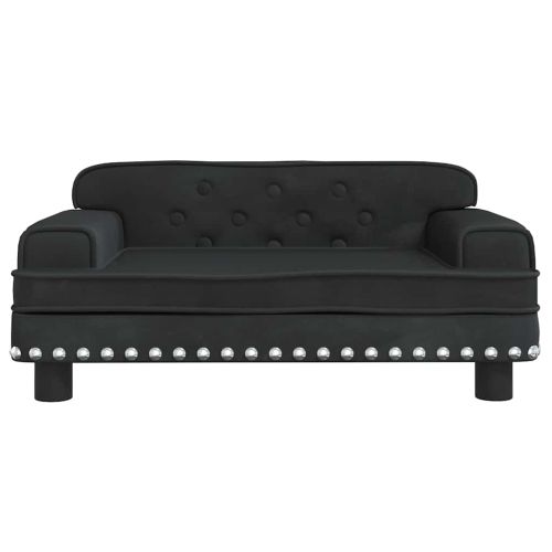 Детски диван, черно, 90x53x30 см, кадифе