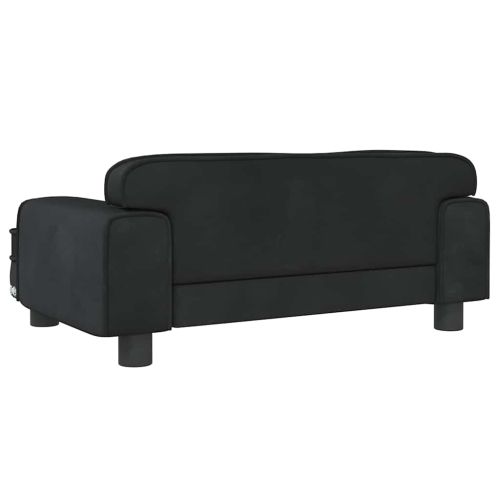 Детски диван, черно, 90x53x30 см, кадифе