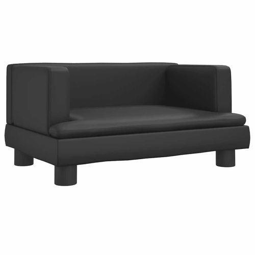 Детски диван черен 60x40x30 см изкуствена кожа