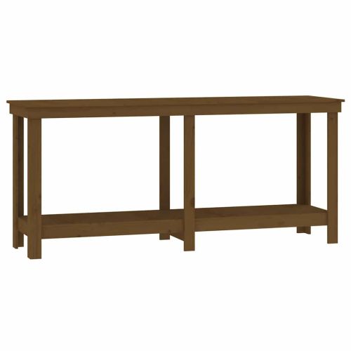 Работна маса меденокафява 180x50x80 см борово дърво масив