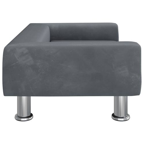 Детски диван, тъмносив, 70x45x26,5 см, кадифе