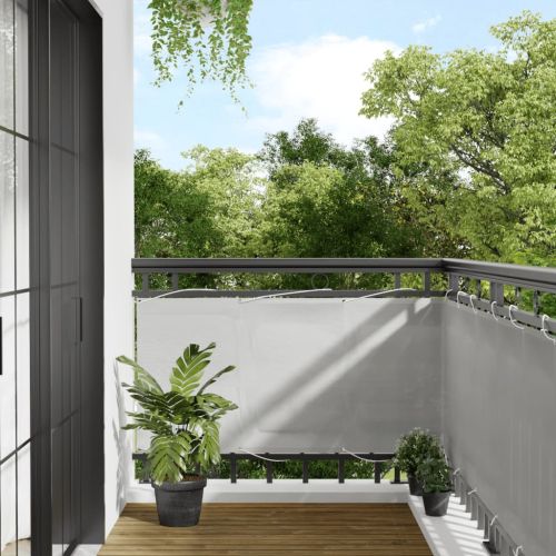 Балконски параван, светлосив, 75x800 см, 100% полиестер оксфорд
