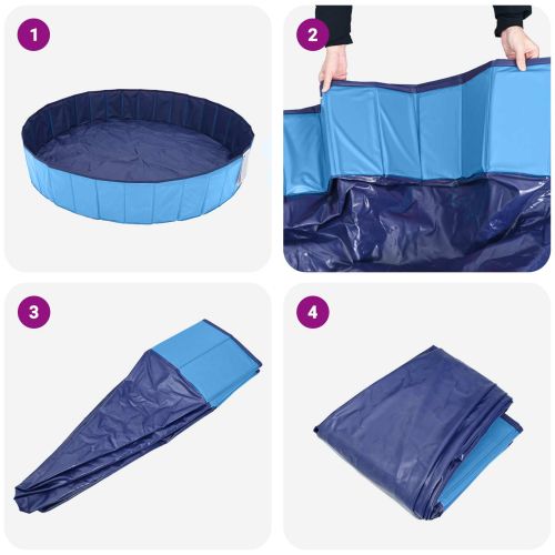 Кучешки Басейн Ø200 x 30 см Дебел PVC Синьо