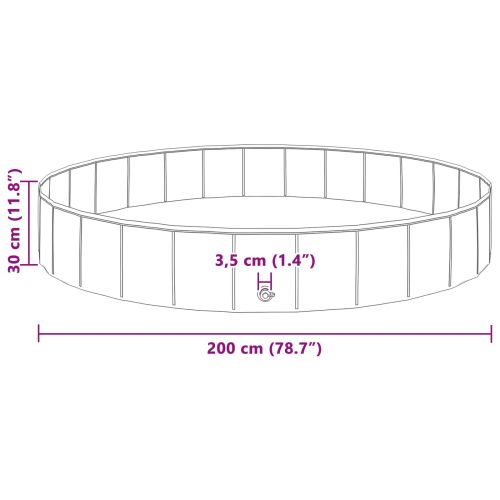 Кучешки Басейн Ø200 x 30 см Дебел PVC Синьо