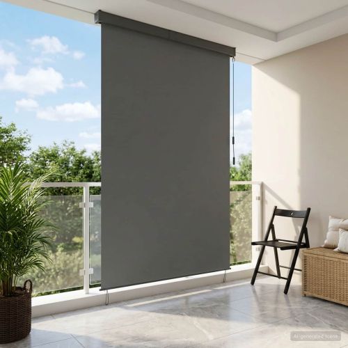 Ролетна щора Светлосиво 120 x 250 cm Текстил и Алуминий