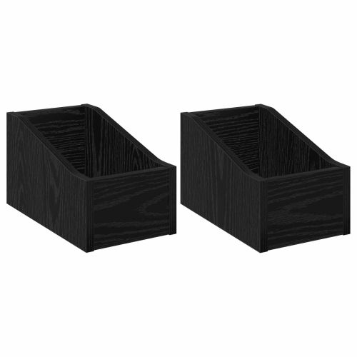 Кутия за LP записи 2 бр. Черен дъб 18 x 32 x 18 см