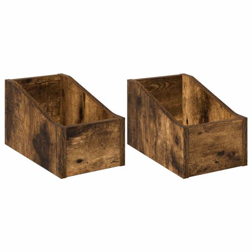 Кутия за LP записи 2 бр. Опушен дъб 18 x 32 x 18 см