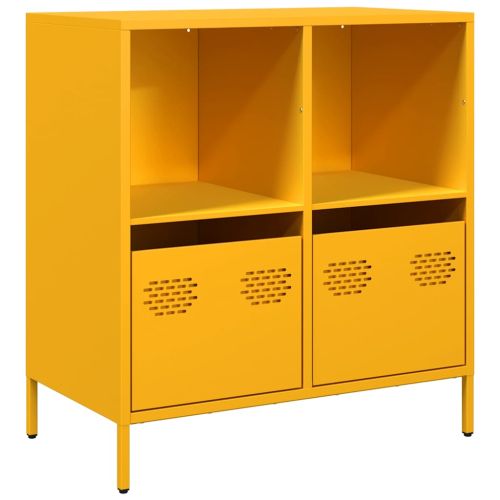 Бюфет, горчица жълто, 68x39x73,5 см, студеновалцувана стомана