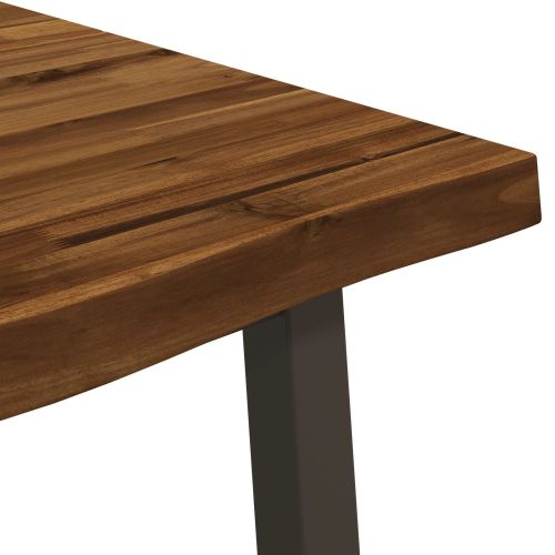 Маса за хранене с жив ръб 160 x 70 x 75 см Натурално