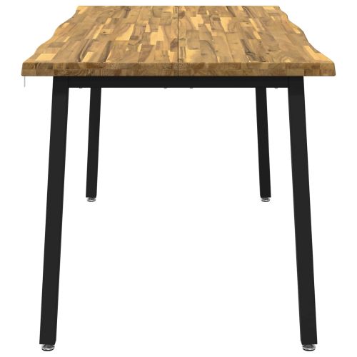 Маса за хранене с жив ръб 160 x 70 x 75 см Бяло