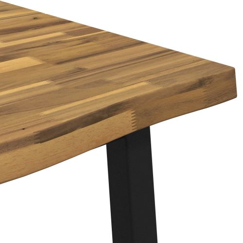 Маса за хранене с жив ръб 160 x 70 x 75 см Бяло