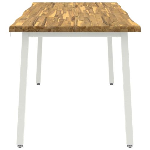 Маса за хранене с жив ръб 160 x 70 x 75 см Бяло