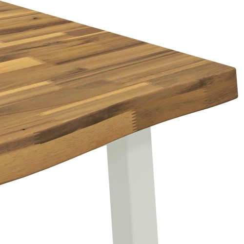 Маса за хранене с жив ръб 160 x 70 x 75 см Бяло