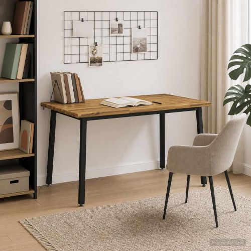 Маса за хранене с жив ръб 140 x 90 x 75 см Бяло