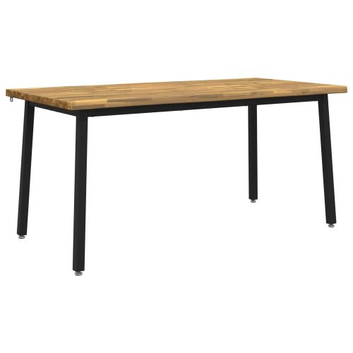 Маса за хранене с жив ръб 140 x 90 x 75 см Бяло