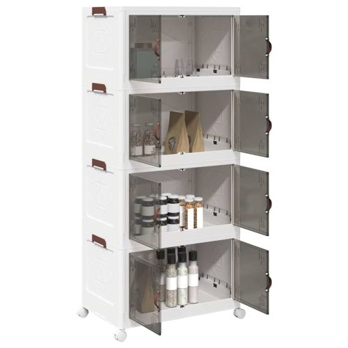 Кутия за съхранение с колела на 4 нива 75 L 64x40x141,5 cm