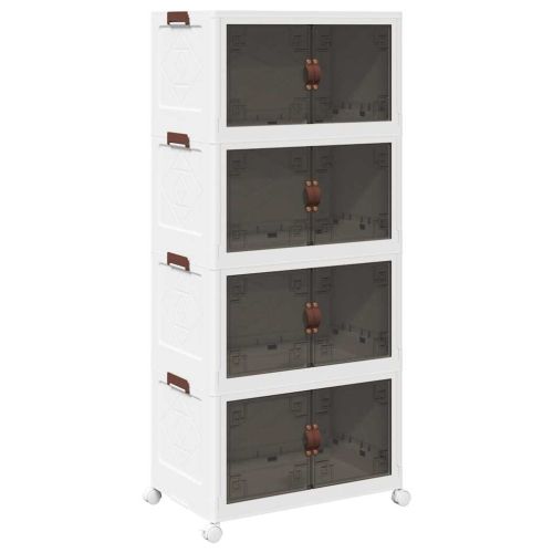 Кутия за съхранение с колела на 4 нива 75 L 64x40x141,5 cm