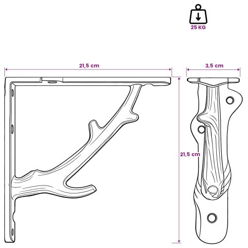 Конзоли за стенни рафтове 2 бр. Антично бяло