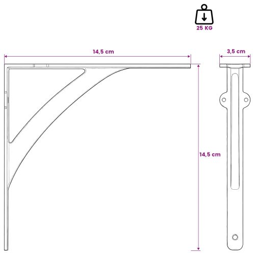 Стенни рафтове 12 бр. Антично бяло 14,5 x 14,5 x 3,5 см Стомана