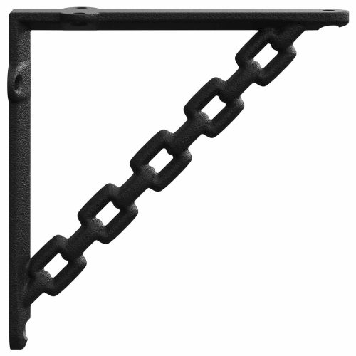 Стенни рафтове 12 бр. Черно 21 x 21 x 3.5 cm Стомана